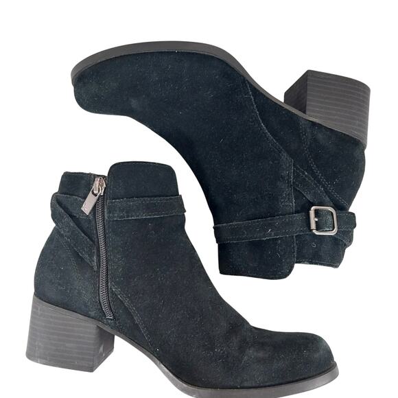UGG! "KOOLABURRA" BLACK GENUINE SUEDE LEATHER CHUNKY HEEL ANKLE BOOTS! SZ 8M - Picture 7 of 10